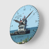 Lorain Harbor West Breakwater Light clock Runde Wanduhr (Winkel)