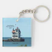 Lorain Harbour West Breakwater Light Schlüsselkett Schlüsselanhänger (Rückseite)