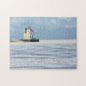 Lorain Lighthouse im Winter Puzzle (Horizontal)