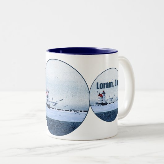 Lorain Lighthouse Zweifarbige Tasse (VorderseiteRechts)