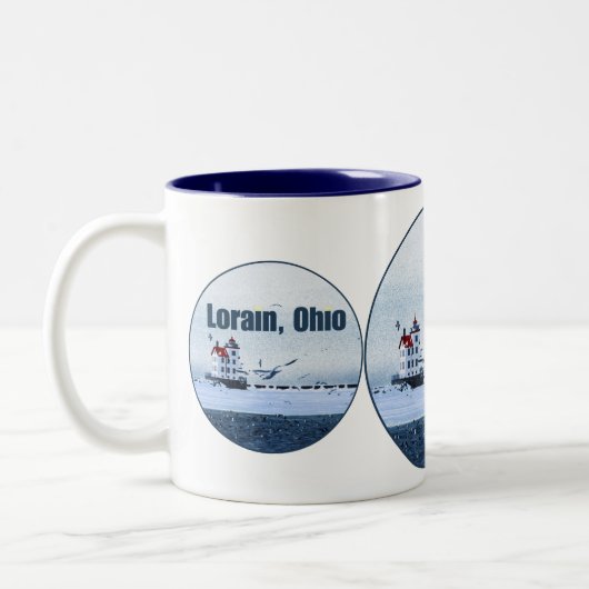 Lorain Lighthouse Zweifarbige Tasse (Links)
