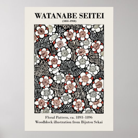 loral Pattern von Watanabe Seitei Poster (Vorne)