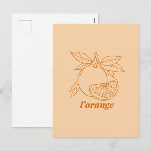 L'orange Feiertagspostkarte (Vorne/Hinten)