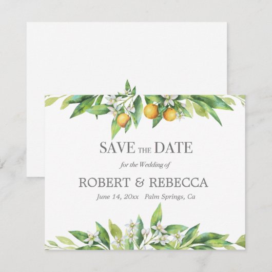 L'orangerie Save the Date Card (Vorne/Hinten)