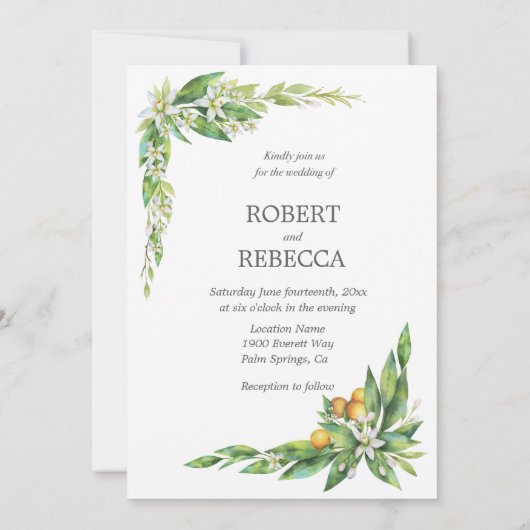 L'orangerie Wedding Einladung (Rückseite)