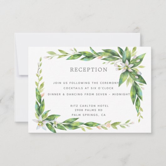 L'Orangerie Wedding Reception Card Einladung (Vorderseite)