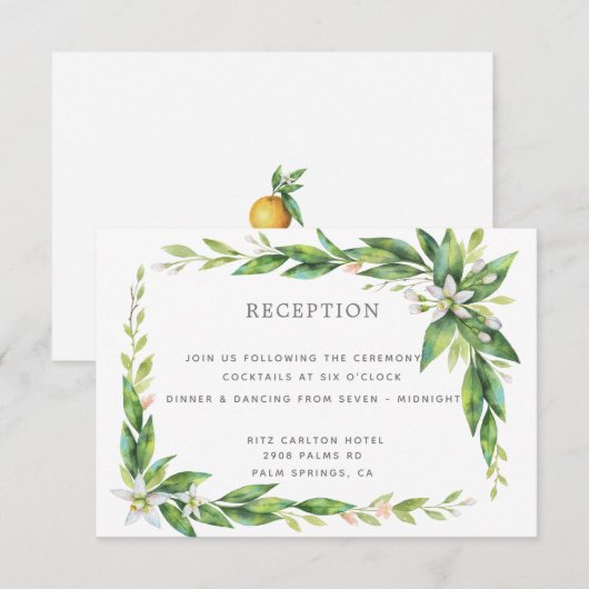 L'Orangerie Wedding Reception Card Einladung (Vorne/Hinten)