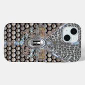 Loranne Dazzle Monogram Case-Mate iPhone Hülle (Rückseite (Horizontal))