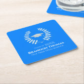 Lorbeer-Abschlussfeier-Papieruntersetzer mit indiv Rechteckiger Pappuntersetzer (angewinkelt)