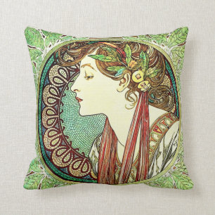 Lorbeer-Kissen Alphonse Mucha Kissen