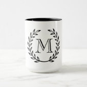 Lorbeer-Kranz-Monogramm Tasse (Zentrum)