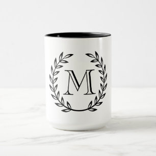 Lorbeer-Kranz-Monogramm Tasse