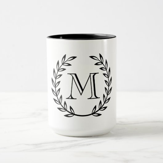 Lorbeer-Kranz-Monogramm Tasse (Zentrum)