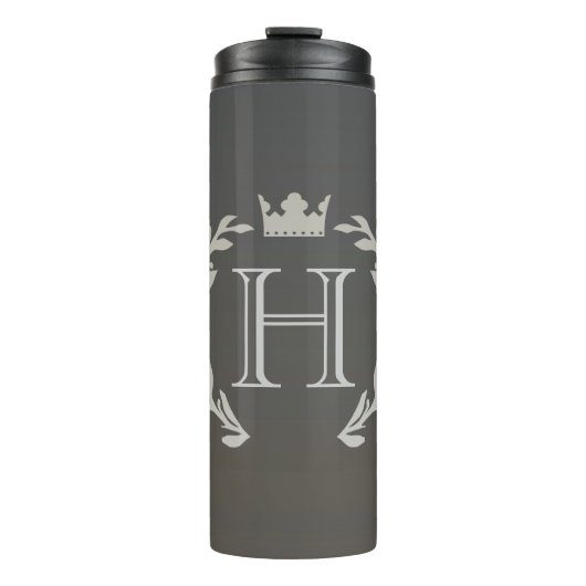Lorbeer-Kranz-Monogramm Thermosbecher (Vorderseite)