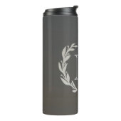 Lorbeer-Kranz-Monogramm Thermosbecher (Nach links gedreht)