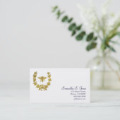 Lorbeer-Kranz und napoleonisches Bee-1 Visitenkarte (Stehend Vorderseite)