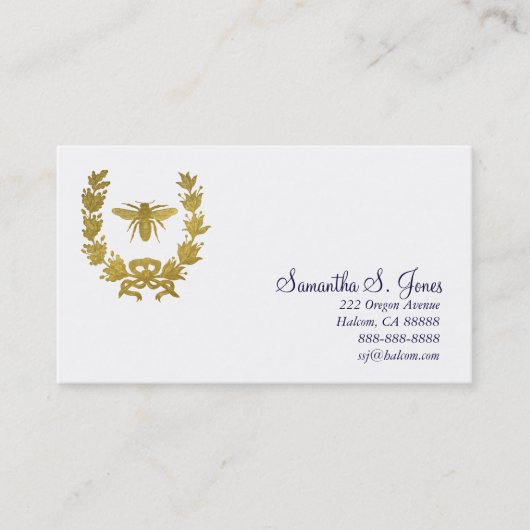 Lorbeer-Kranz und napoleonisches Bee-1 Visitenkarte (Vorderseite)