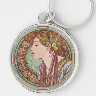 Lorbeer-Kunst Nouveau Alphonse Mucha Schlüsselanhänger
