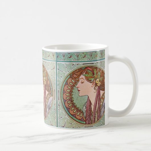 Lorbeer-Kunst Nouveau Kaffee-Tee-Tasse Alphonse Kaffeetasse (Rechts)