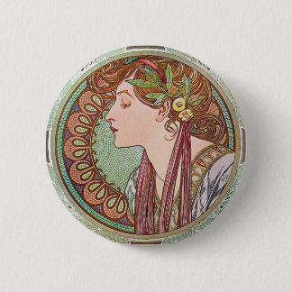 Lorbeer-Kunst Nouveau Knopf-Button Alphonse Mucha Button