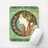 Lorbeer-Mausunterlage Alphonse Mucha Mousepad (Mit Mouse)