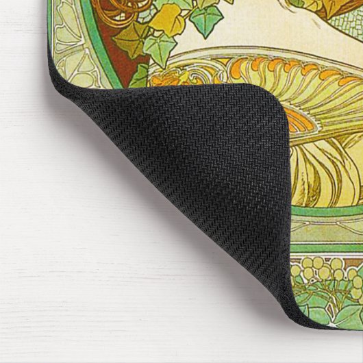 Lorbeer-Mausunterlage Alphonse Mucha Mousepad (Ecke)