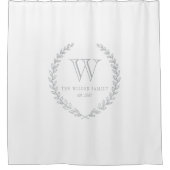 Lorbeer-Monogramm Duschvorhang (Vorderseite)