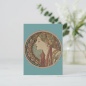 Lorbeer von Alphonse Mucha Postkarte (Stehend Vorderseite)