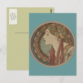 Lorbeer von Alphonse Mucha Postkarte (Vorne/Hinten)