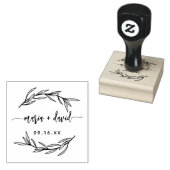 Lorbeerblatt-Paar Save The Date Gummistempel (Stempel)