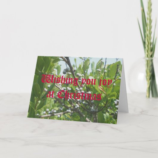 Lorbeere-Weihnachtskarte Feiertagskarte (Vorderseite)
