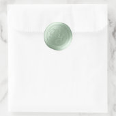 Lorbeergrün Schrift Monogramm Wachssiegel Aufklebe Runder Aufkleber (Tasche)