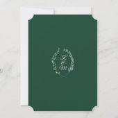 Lorbeerkranz-Blatt-Laub-Monogramm-Paar-Dusche Einladung (Rückseite)