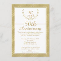 Lorbeerkranz-Einladung zum 50. Hochzeitstag