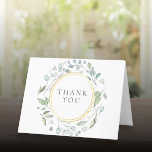 Lorbeerkranz Florales Elegantes Falsches Goldfolie Dankeskarte