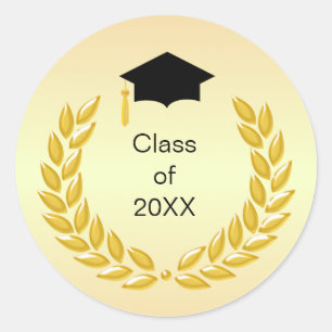 Lorbeerkranz Klasse 20XX Abitur/Abschlussfeier Runder Aufkleber