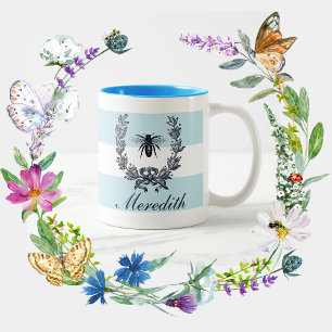 Lorbeerkranz mit Bienen-Emblem aus der napoleonisc Zweifarbige Tasse