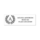 Lorbeerkranz mit individuellem Monogramm und Adres Permastempel (Design)
