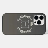 Lorbeerkranz-Monogramm iPhone Hülle (Rückseite (Horizontal))
