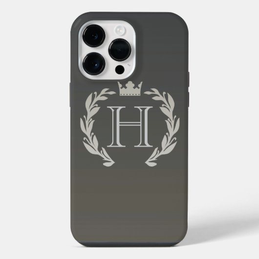 Lorbeerkranz-Monogramm iPhone Hülle (Rückseite)