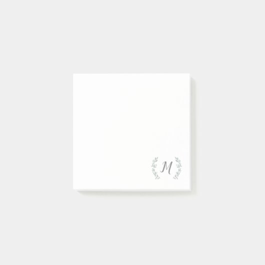 Lorbeerzweig-Monogramm Post-it Klebezettel (Vorderseite)