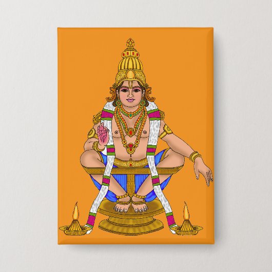 Lord Ayyappan Knopf Button (Vorderseite)