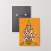 Lord Ayyappan Knopf Button (Vorderseite/Rückseite)