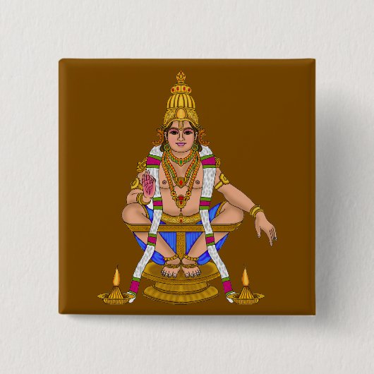 Lord Ayyappan Knopf Button (Vorderseite)