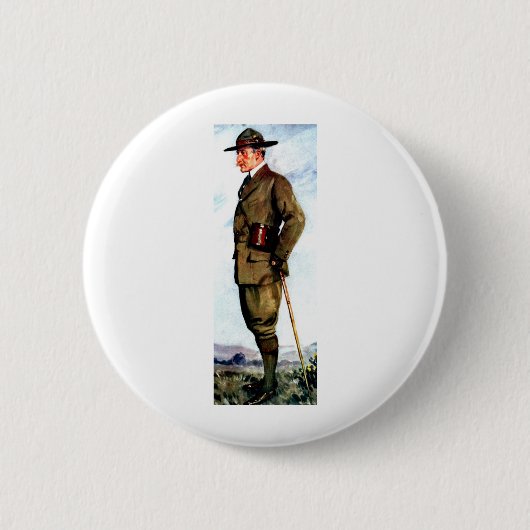 Lord Baden-Powell - kundschaftender Gründer Button (Vorderseite)
