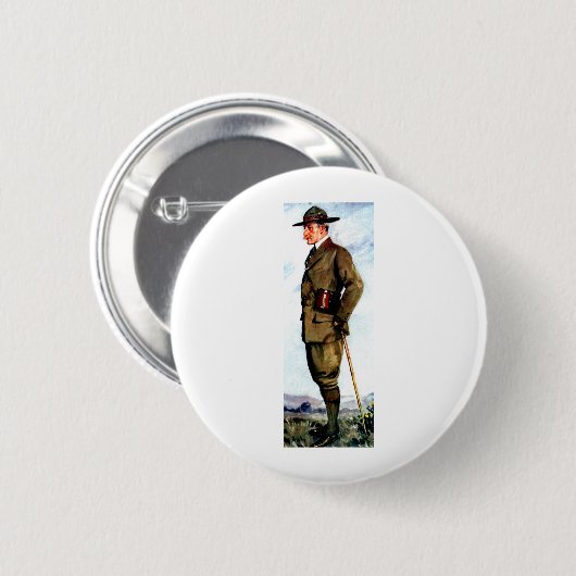 Lord Baden-Powell - kundschaftender Gründer Button (Vorne & Hinten)