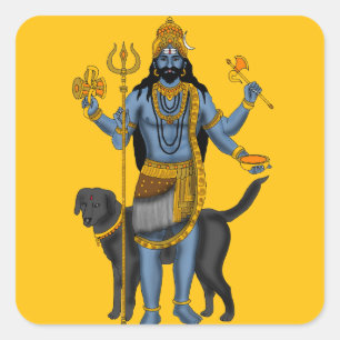 Lord Bhairava-Aufkleber Quadratischer Aufkleber