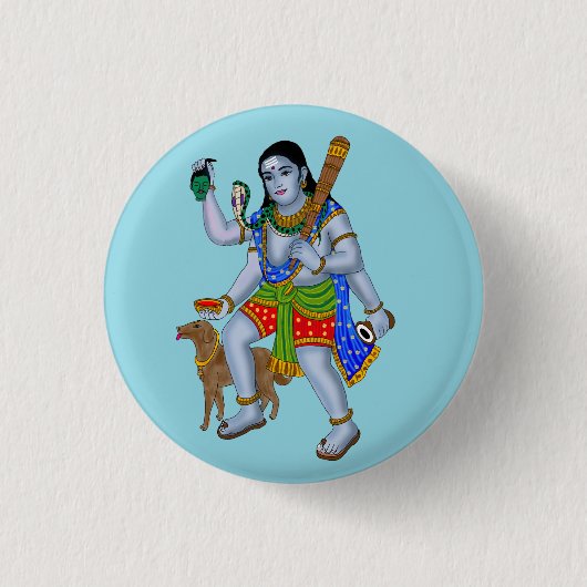Lord Bhairava Knopf Button (Vorderseite)