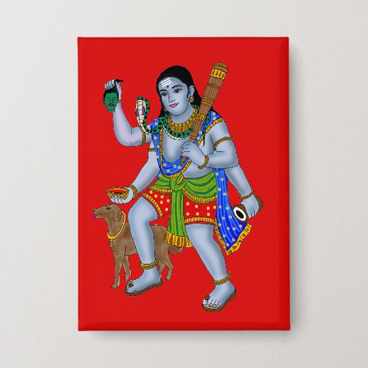 Lord Bhairava Knopf Button (Vorderseite)
