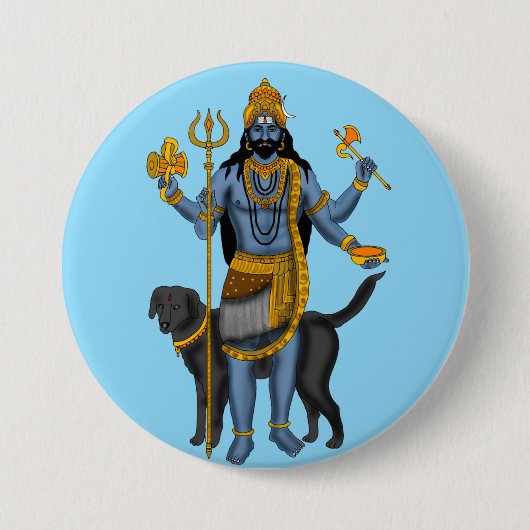Lord Bhairava Knopf Button (Vorderseite)